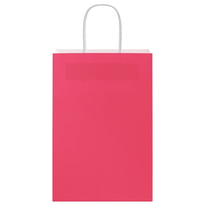 Paper Bags 250 pcs with Handles Pink 21x11x31 cm