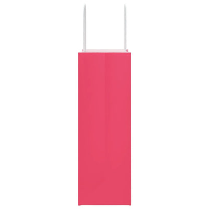 Paper Bags 250 pcs with Handles Pink 21x11x31 cm