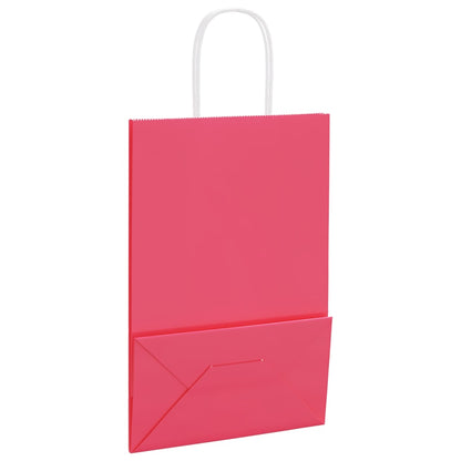 Paper Bags 250 pcs with Handles Pink 21x11x31 cm