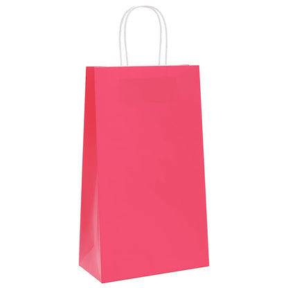 Paper Bags 250 pcs with Handles Pink 21x11x36 cm