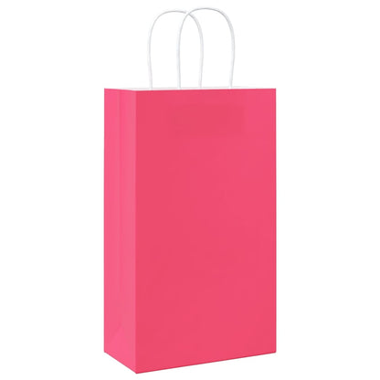 Paper Bags 250 pcs with Handles Pink 21x11x36 cm