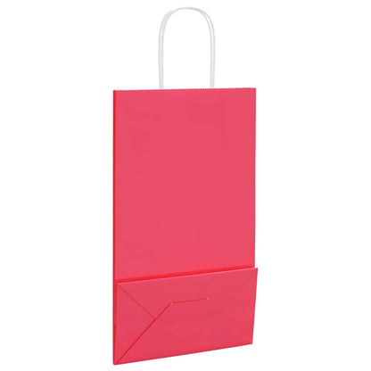 Paper Bags 250 pcs with Handles Pink 21x11x36 cm