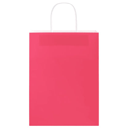 Paper Bags 250 pcs with Handles Pink 26x12x35 cm
