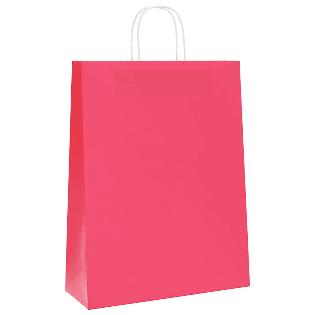 Paper Bags 250 pcs with Handles Pink 32x12x42 cm