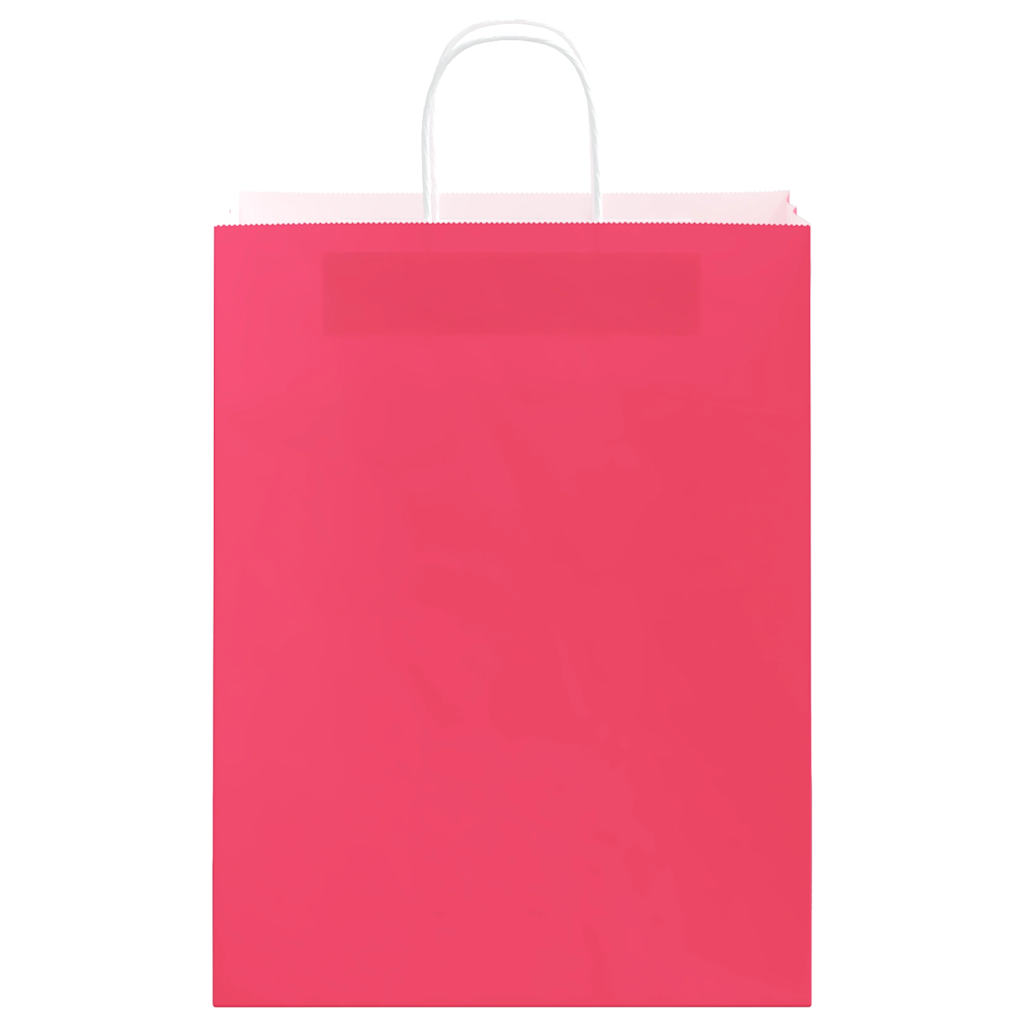 Paper Bags 250 pcs with Handles Pink 32x12x42 cm