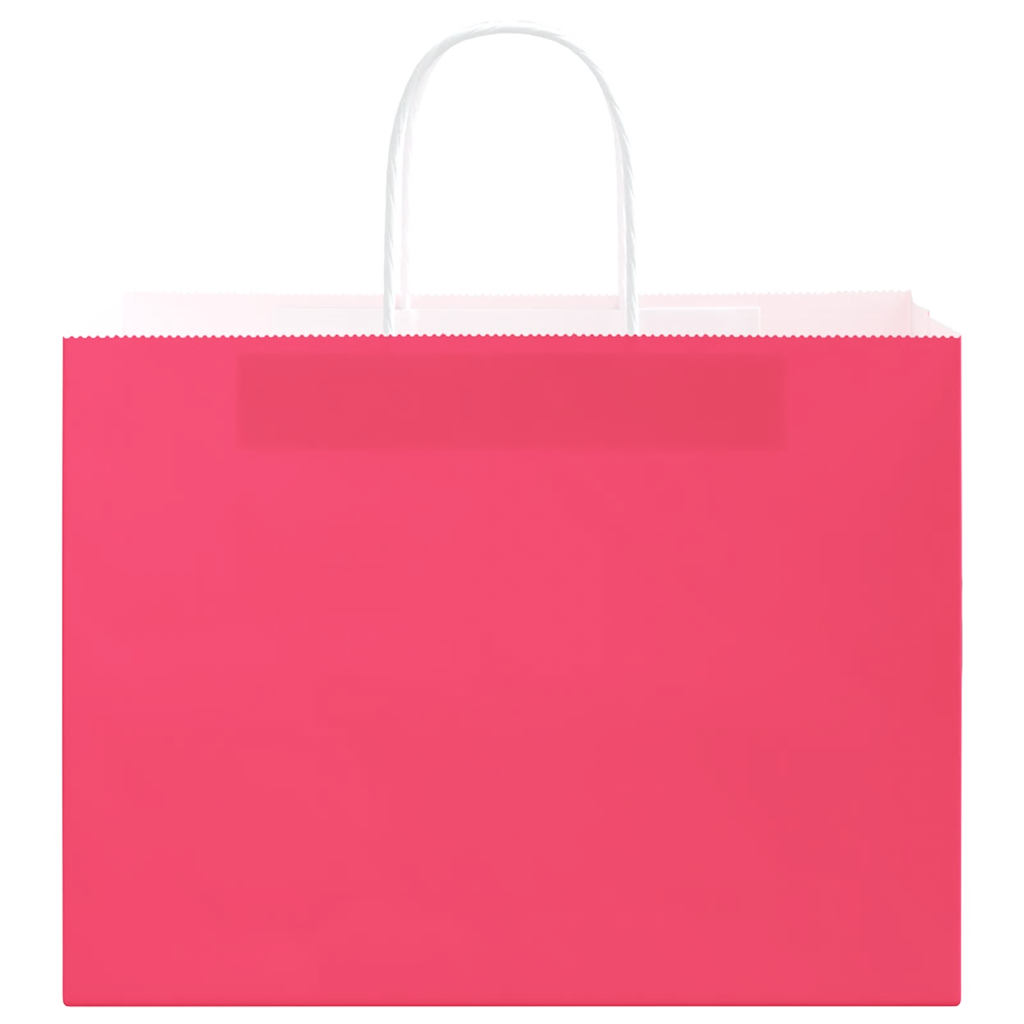 Paper Bags 250 pcs with Handles Pink 32x17x25 cm