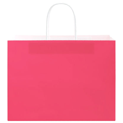 Paper Bags 250 pcs with Handles Pink 32x17x25 cm