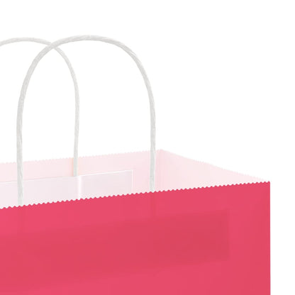 Paper Bags 250 pcs with Handles Pink 32x17x25 cm