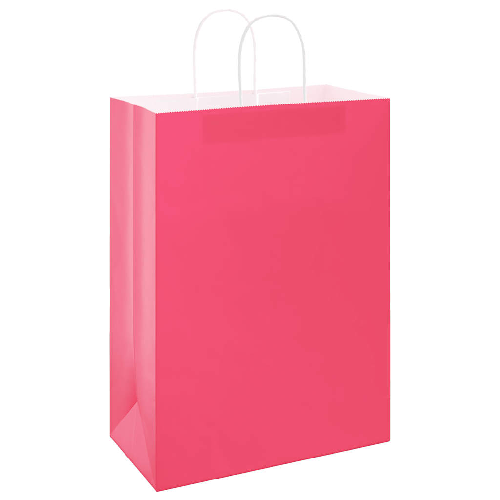 Paper Bags 250 pcs with Handles Pink 32x17x44 cm