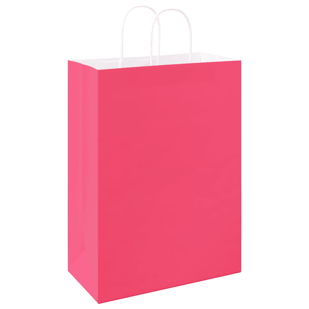 Paper Bags 250 pcs with Handles Pink 32x17x44 cm