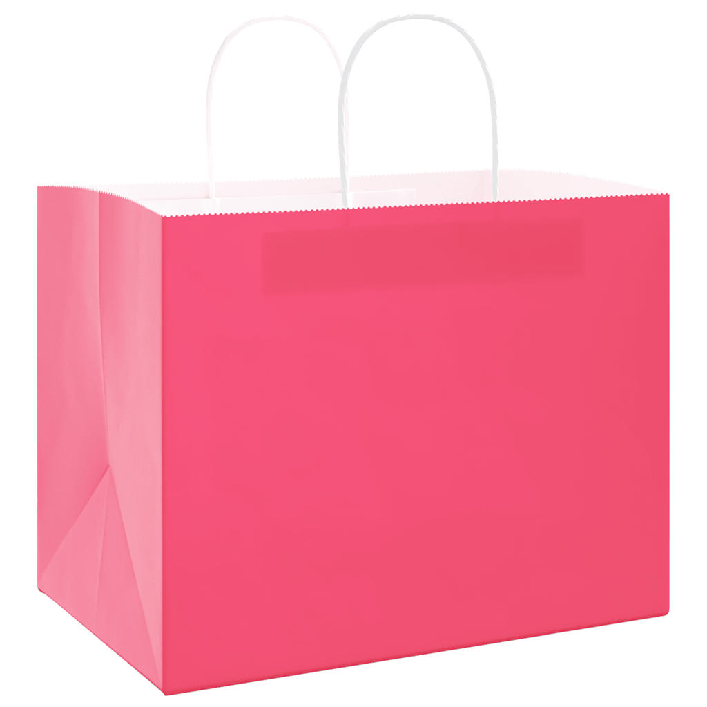 Paper Bags 250 pcs with Handles Pink 32x22x24 cm