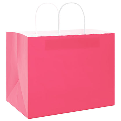 Paper Bags 250 pcs with Handles Pink 32x22x24 cm
