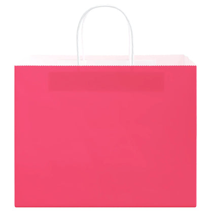 Paper Bags 250 pcs with Handles Pink 32x22x24 cm