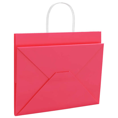 Paper Bags 250 pcs with Handles Pink 32x22x24 cm