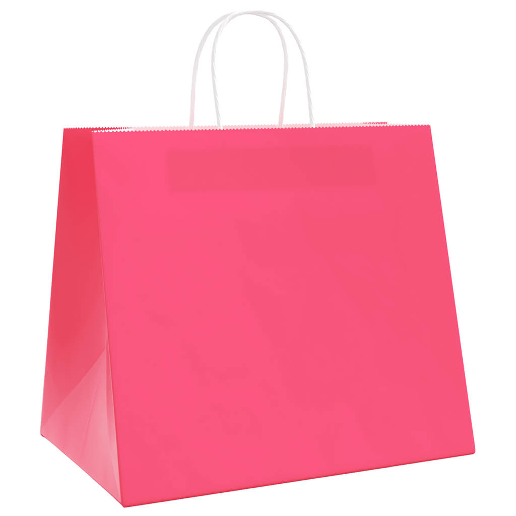 Paper Bags 250 pcs with Handles Pink 32x22x28 cm