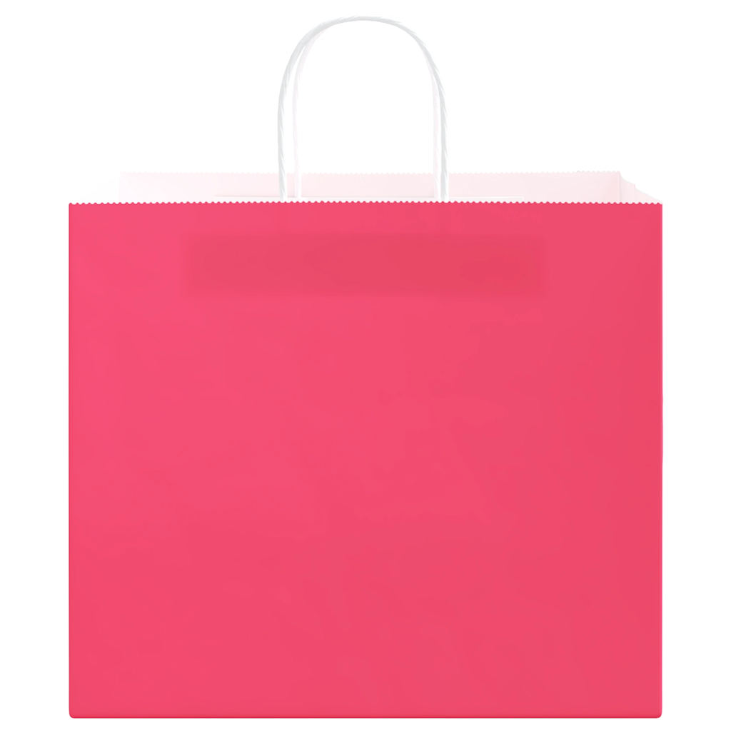 Paper Bags 250 pcs with Handles Pink 32x22x28 cm