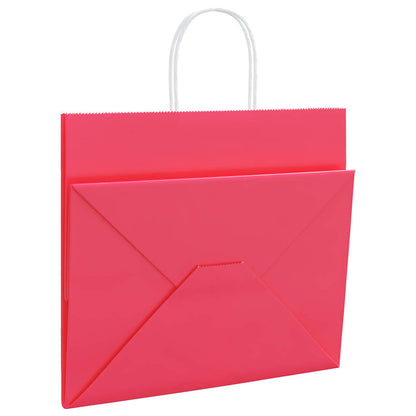 Paper Bags 250 pcs with Handles Pink 32x22x28 cm