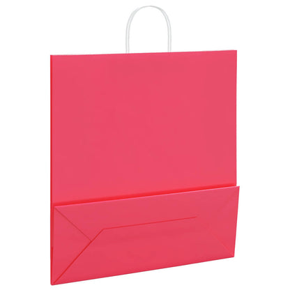 Paper Bags 250 pcs with Handles Pink 45x17x48 cm