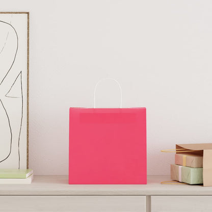 Paper Bags 250 pcs with Handles Pink 54x15x49 cm