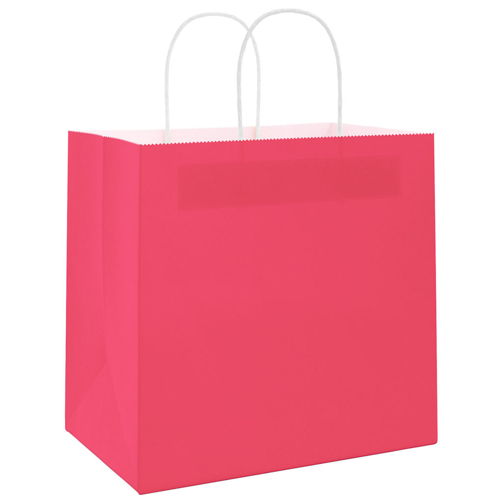 Paper Bags 250 pcs with Handles Pink 54x15x49 cm