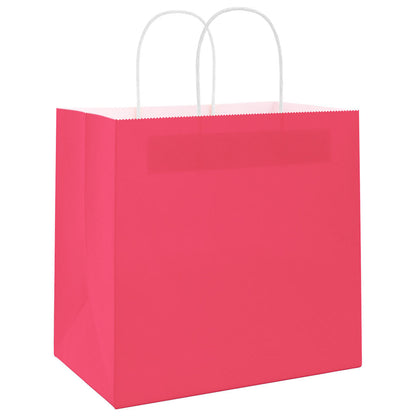 Paper Bags 250 pcs with Handles Pink 54x15x49 cm