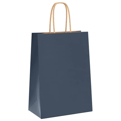 Paper Bags 50 pcs with Handles Blue 15x8x21 cm