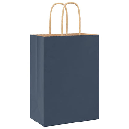 Paper Bags 50 pcs with Handles Blue 15x8x21 cm