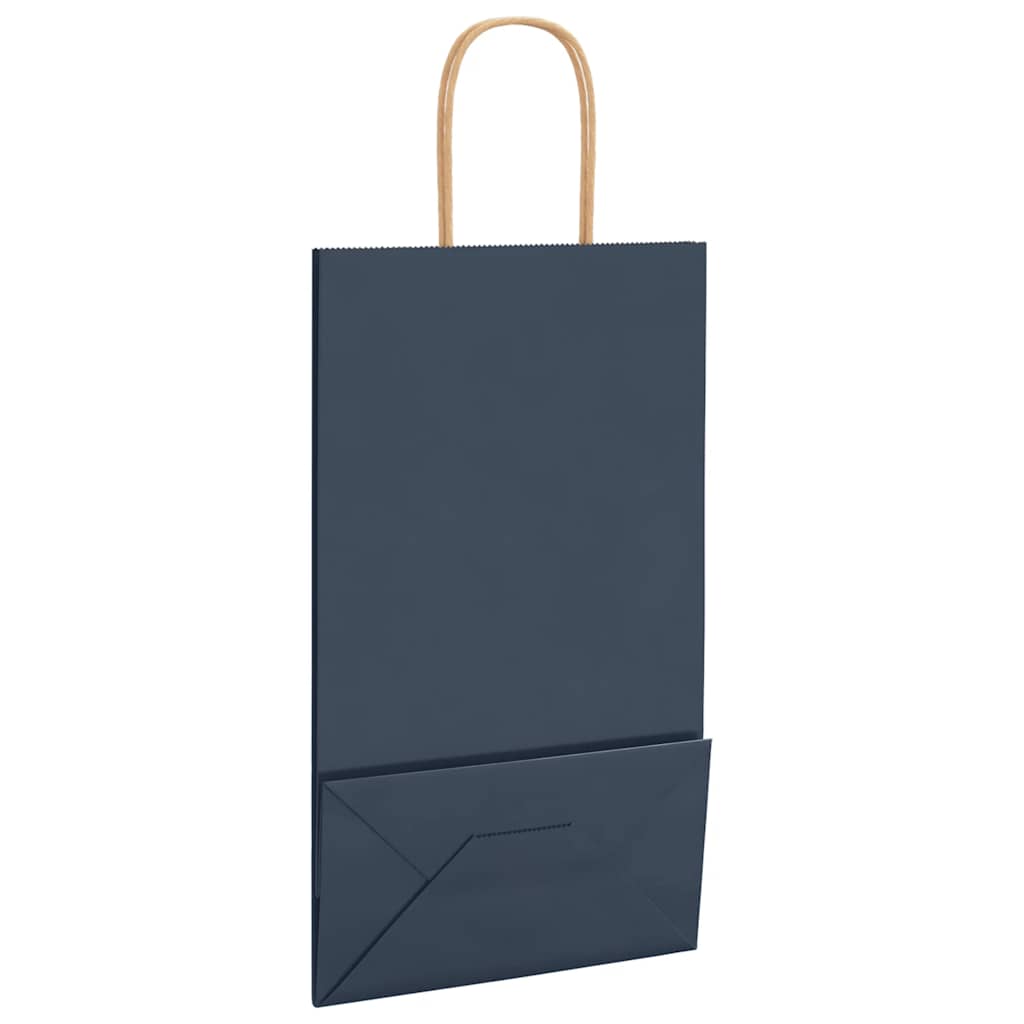 Paper Bags 50 pcs with Handles Blue 21x11x36 cm