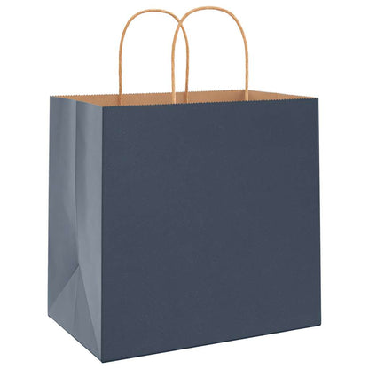 Paper Bags 50 pcs with Handles Blue 26x17x25 cm