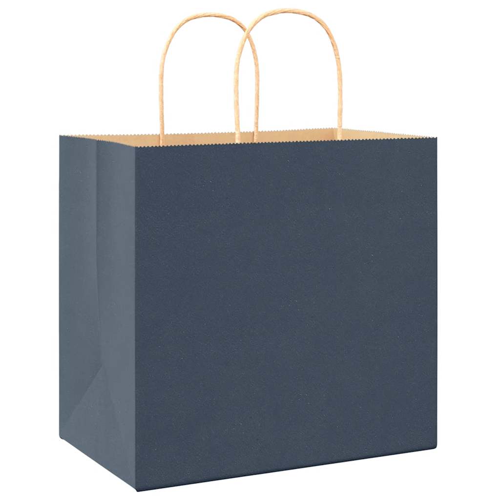 Paper Bags 50 pcs with Handles Blue 26x17x25 cm