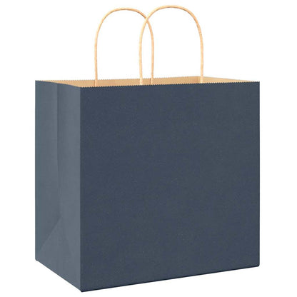 Paper Bags 50 pcs with Handles Blue 26x17x25 cm