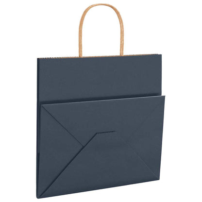 Paper Bags 50 pcs with Handles Blue 26x17x25 cm