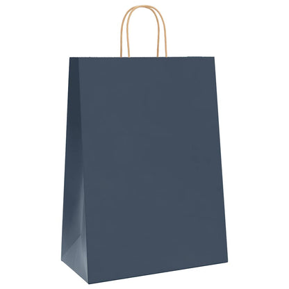 Paper Bags 50 pcs with Handles Blue 32x17x44 cm