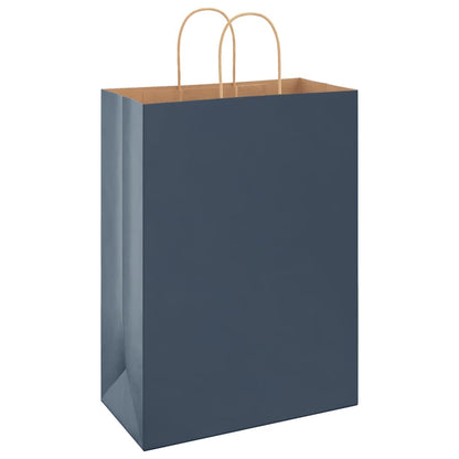 Paper Bags 50 pcs with Handles Blue 32x17x44 cm