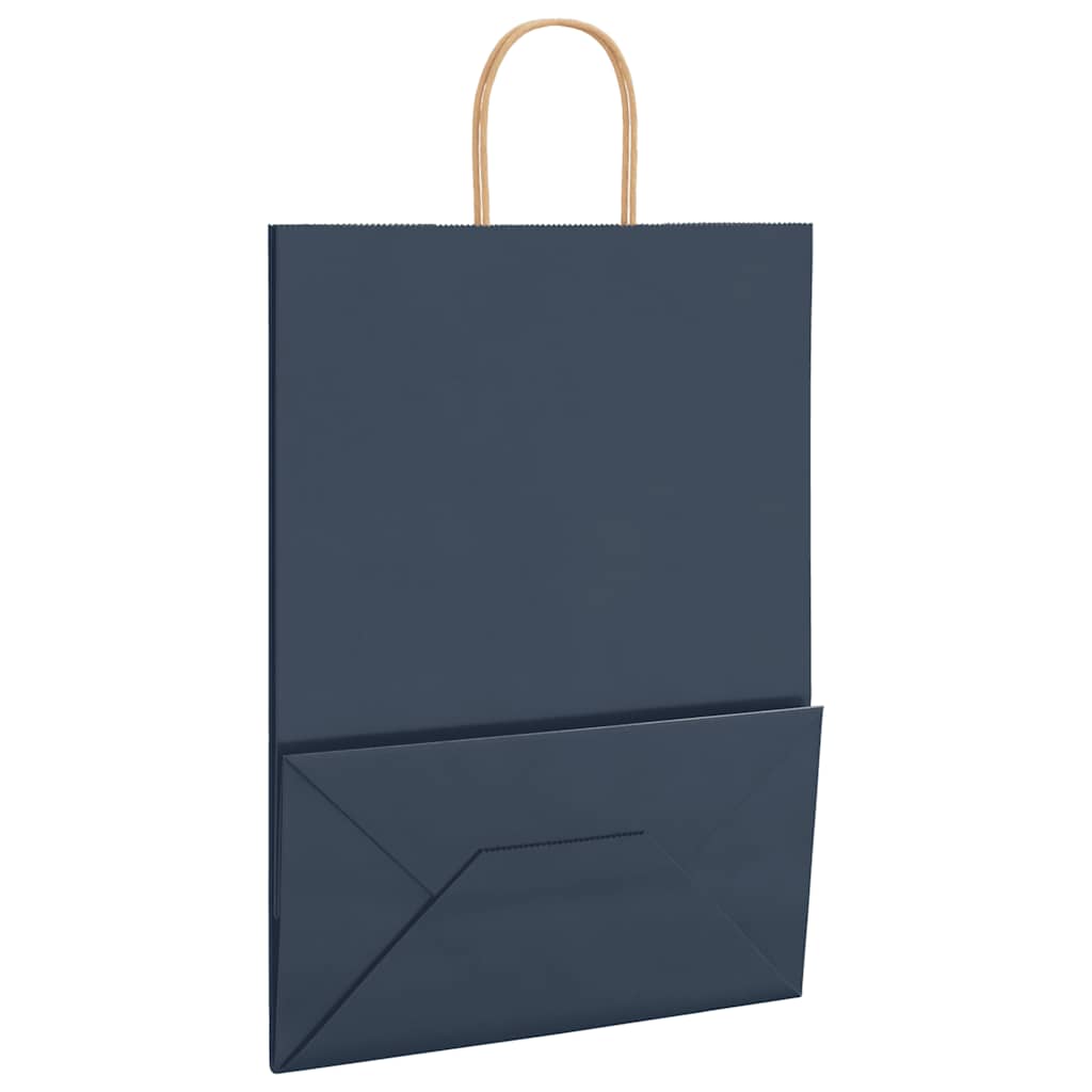 Paper Bags 50 pcs with Handles Blue 32x17x44 cm