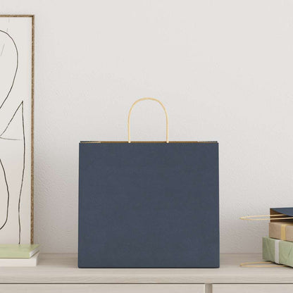 Paper Bags 50 pcs with Handles Blue 32x22x28 cm