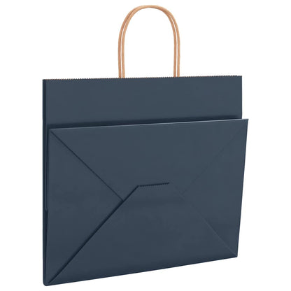 Paper Bags 50 pcs with Handles Blue 32x22x28 cm