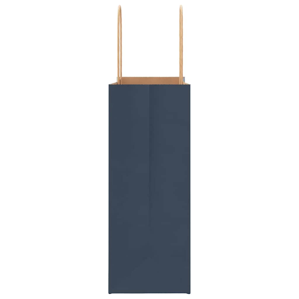 Paper Bags 250 pcs with Handles Blue 21x11x28 cm