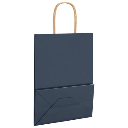 Paper Bags 250 pcs with Handles Blue 21x11x28 cm