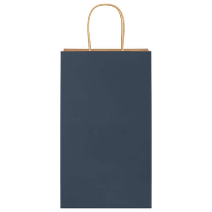 Paper Bags 250 pcs with Handles Blue 21x11x36 cm