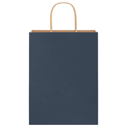 Paper Bags 250 pcs with Handles Blue 26x12x35 cm