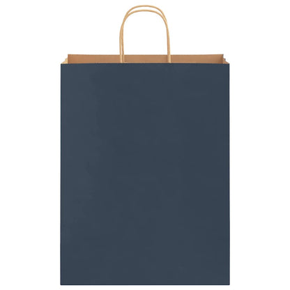 Paper Bags 250 pcs with Handles Blue 32x12x42 cm