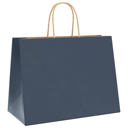 Paper Bags 250 pcs with Handles Blue 32x17x25 cm