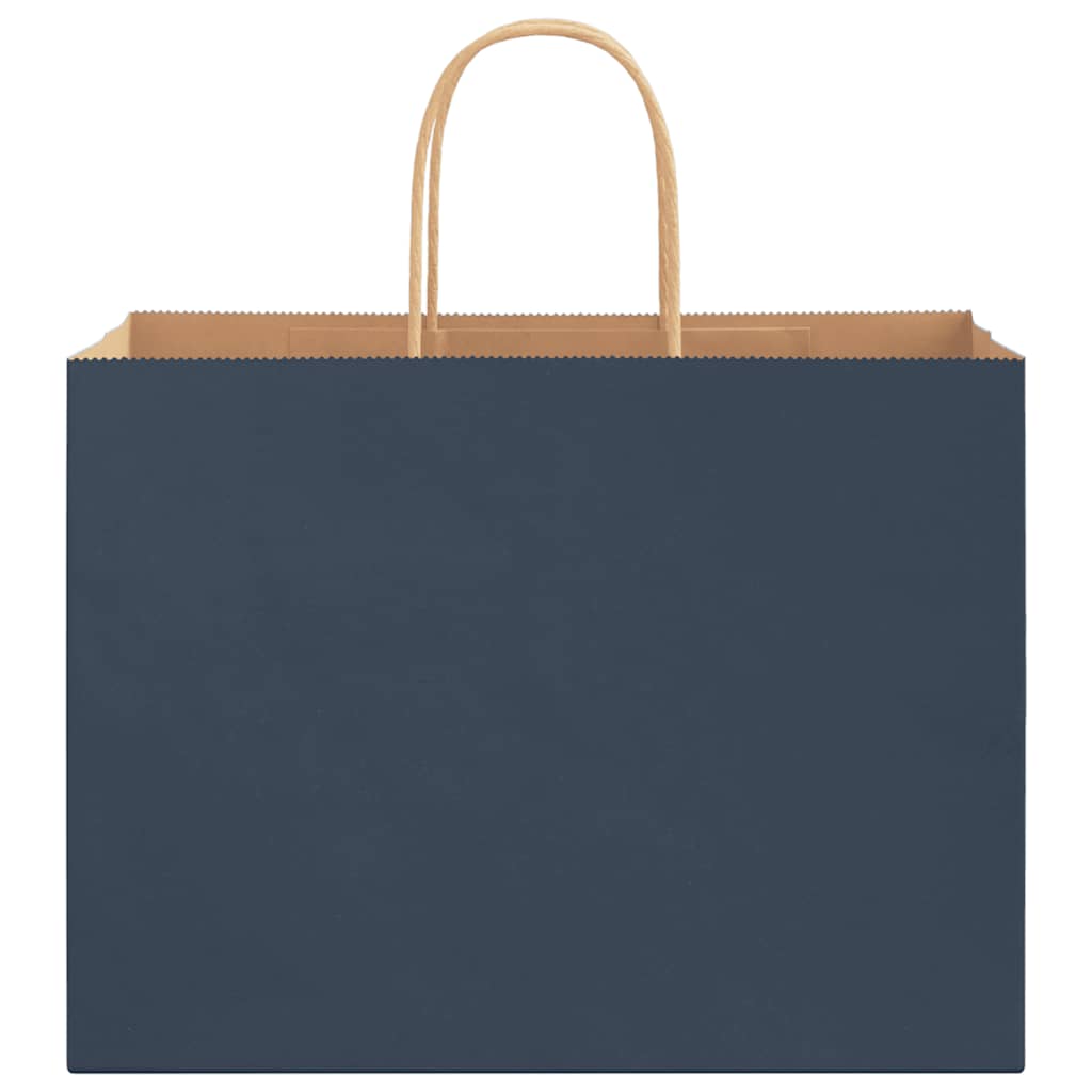 Paper Bags 250 pcs with Handles Blue 32x17x25 cm