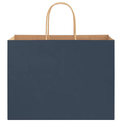 Paper Bags 250 pcs with Handles Blue 32x17x25 cm