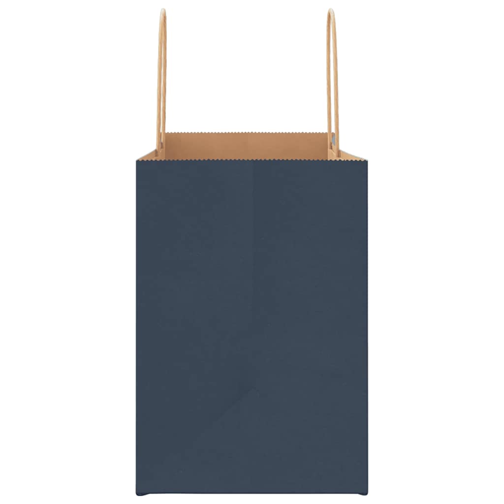 Paper Bags 250 pcs with Handles Blue 32x17x25 cm
