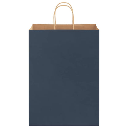 Paper Bags 250 pcs with Handles Blue 32x17x44 cm
