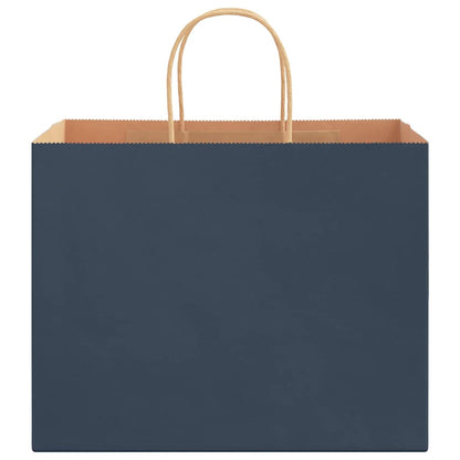 Paper Bags 250 pcs with Handles Blue 32x22x24 cm