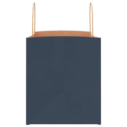 Paper Bags 250 pcs with Handles Blue 32x22x24 cm