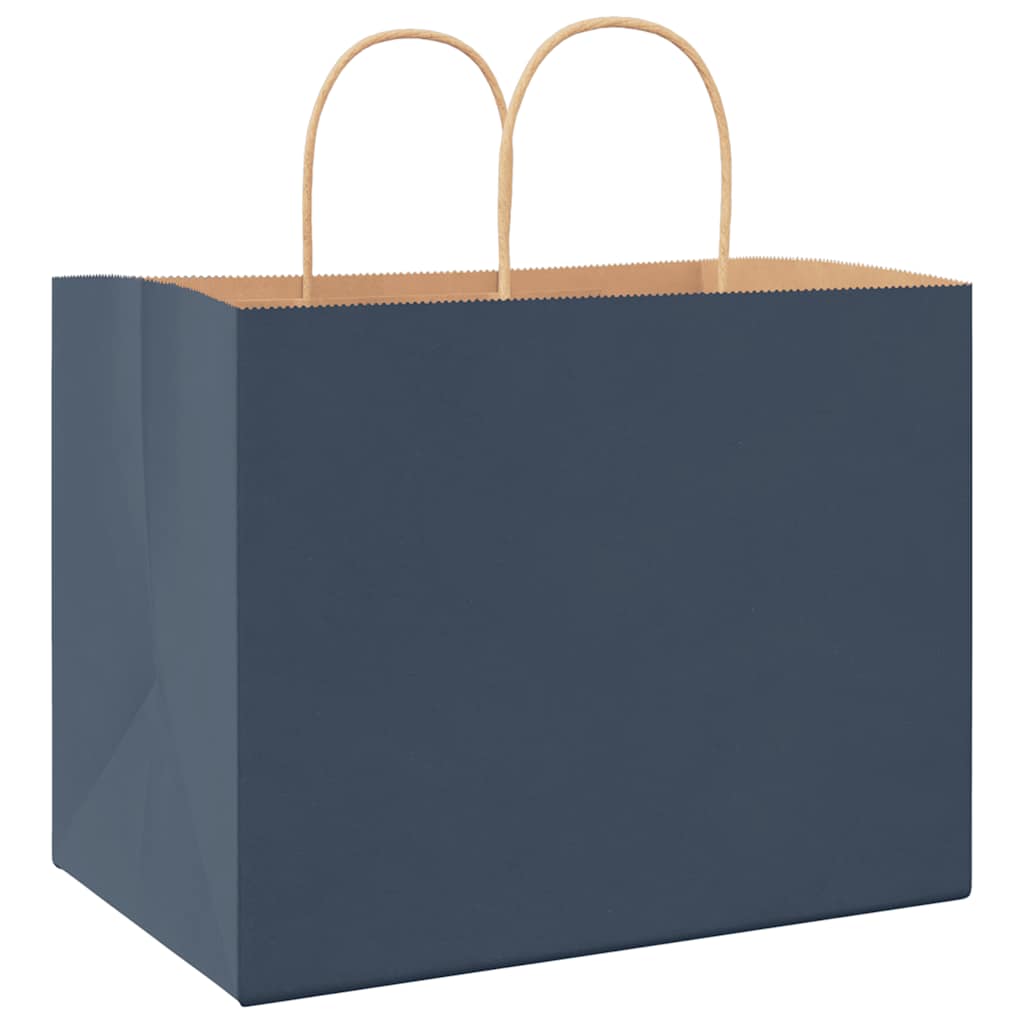 Paper Bags 250 pcs with Handles Blue 32x22x24 cm